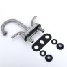 Swan Neck Bathroom Sink Faucet in Stainless Steel Centerset